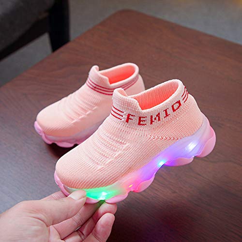 Children Baby Led Shoes for Girls Boys Chic Designed Luminous Leisure Shoes Non-Slip Wearproof Stretch Prewalker Baby Shoes2
