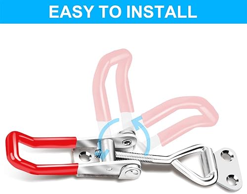 Miniatura 5 de Paquete de 6 abrazaderas de cierre de palanca 4001, pestillo ajustable, abrazaderas para ahumador, pestillos de servicio pesado, 330 libras