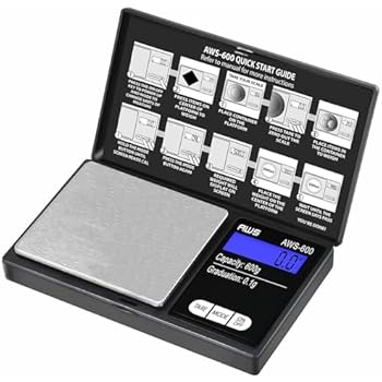 Tool Scale American Weigh Scales Digital Pocket Scale 600g x 0.1g with LCD Display Gram, Ounce, Carat, Grain for Coins, Jewellery, Gemstones, Metals, Kitchen, Food & Medicines – Black