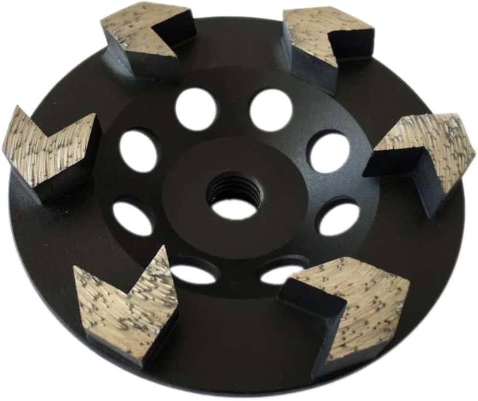 4.5" High Performance Diamond Grinding Wheels for Concrete, Paint, Epoxy, Mastic, Coating Removal, #30/40 Grit, 6 Arrow Segments, 5/8"-11 Arbor