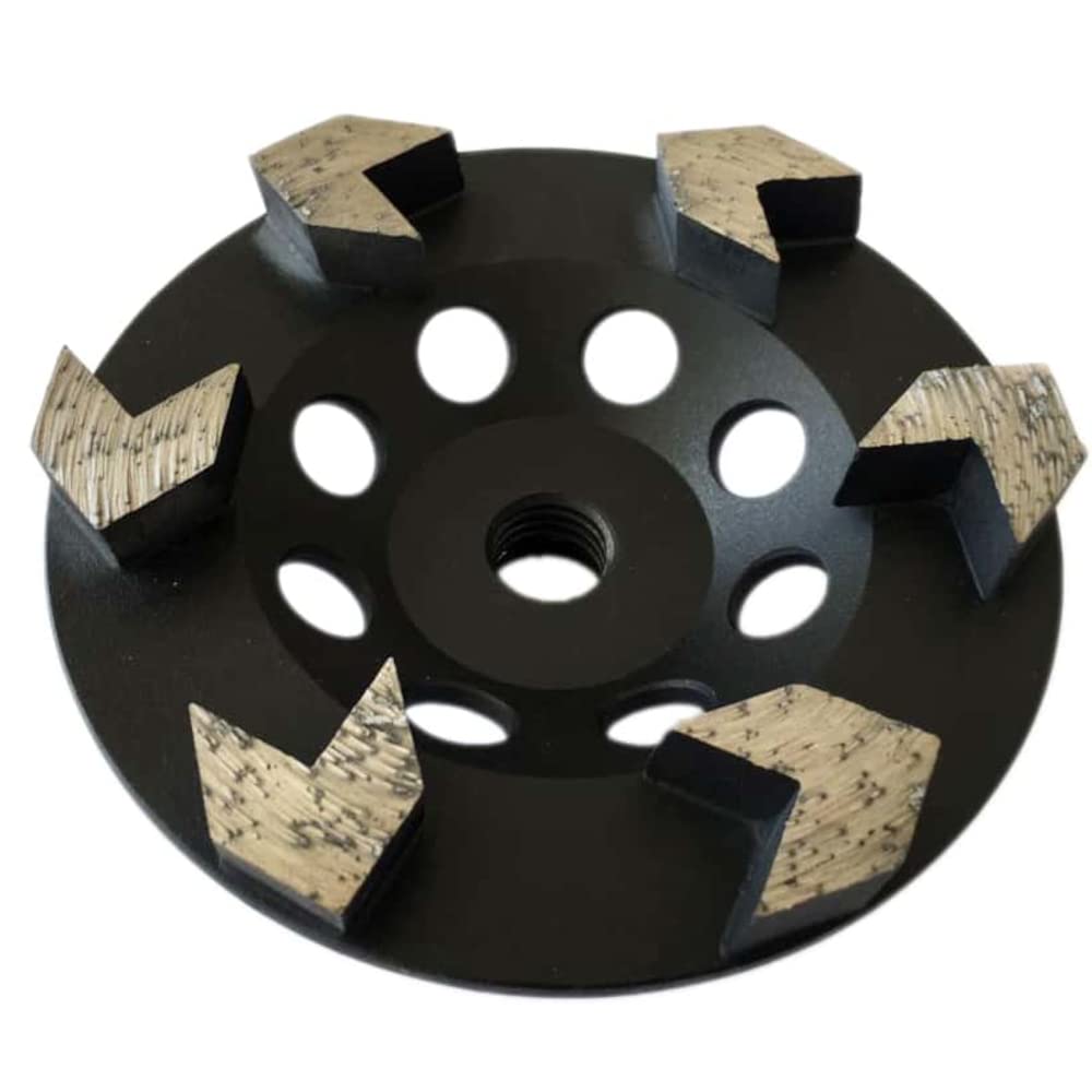 4.5" High Performance Diamond Grinding Wheels for Concrete, Paint, Epoxy, Mastic, Coating Removal, #30/40 Grit, 6 Arrow Segments, 5/8"-11 Arbor