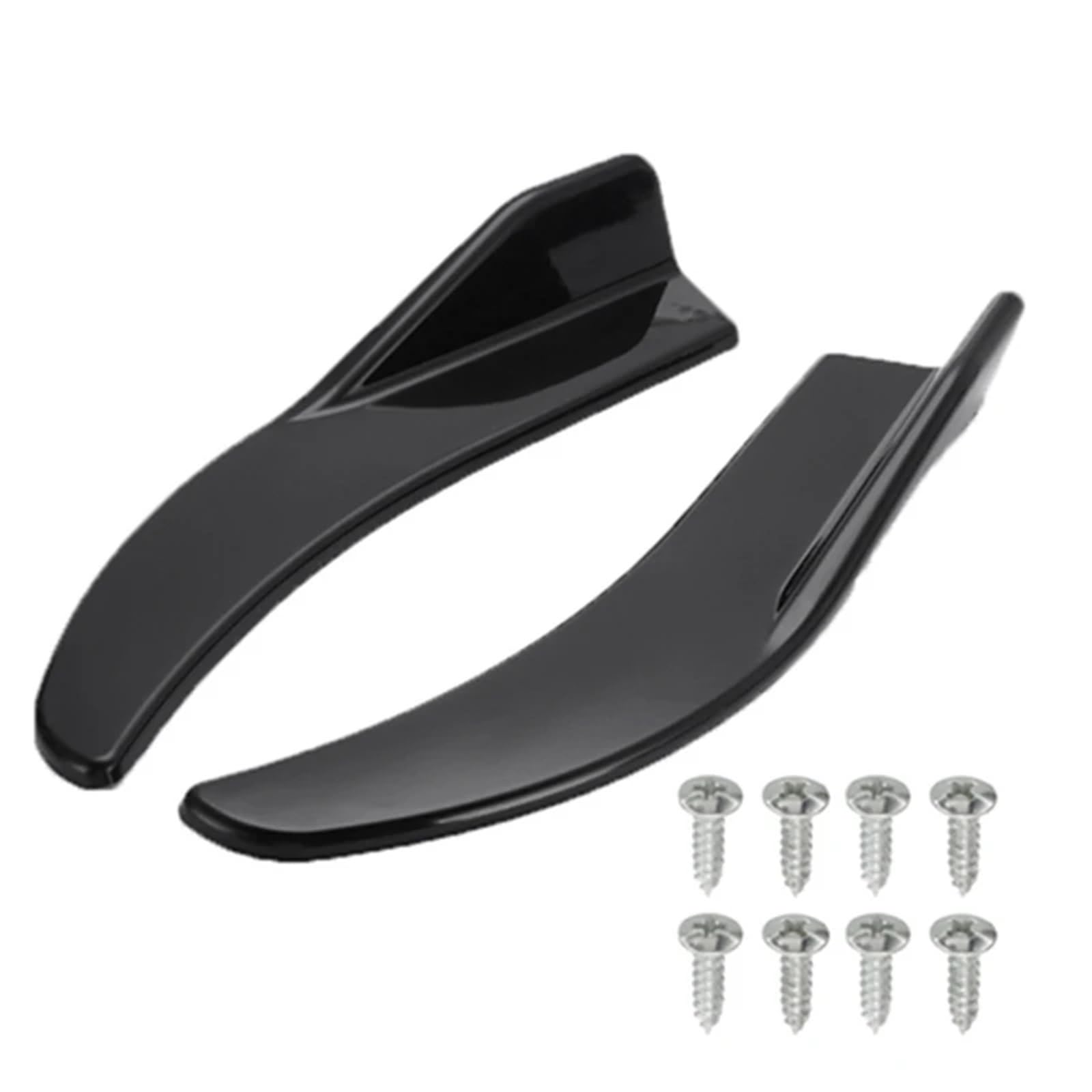 Auto Trittbretter Splitter Universal Vorne Hinten Stoßstange Streifen Lip Spoiler Diffusor Splitter Scratch Carbon Fiber Winglets Seite Rock Verlängerung(Black a)