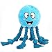 VavoPaw Giocattoli per Cani a Forma di Polpo, Giochi con Squeak per Cani in Peluche da Masticare Com Corde in Cotone, Peluche Ripiene Giocattolo Interattivo per Cucciolo Addestramento, Azzurro