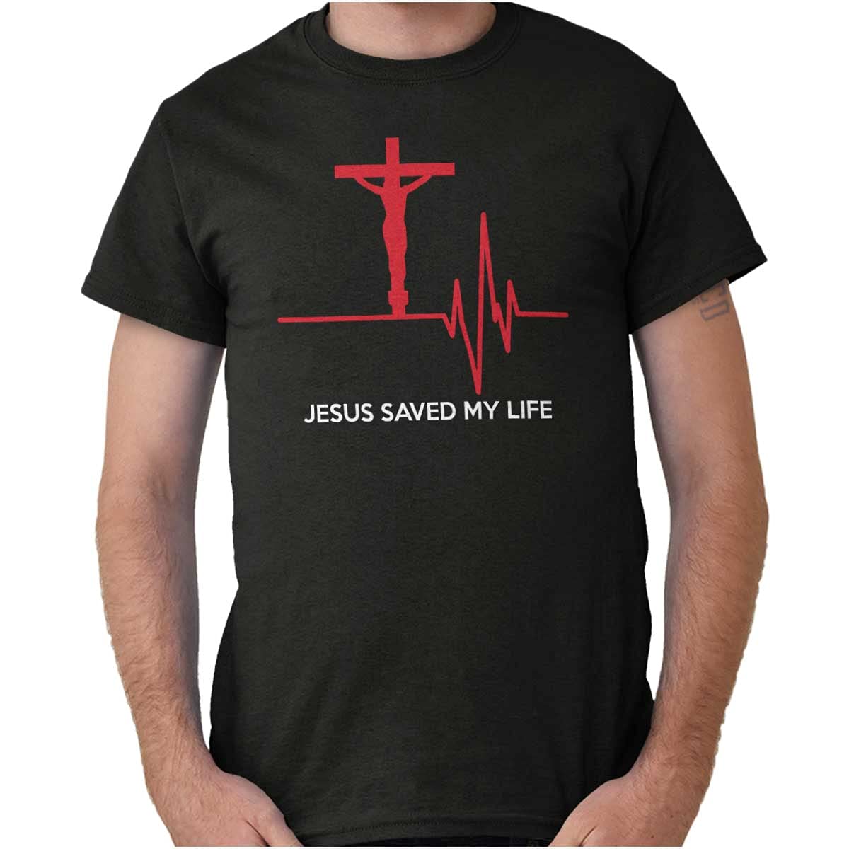 APSRA TRADERChristian Strong Jesus Saved My Life Crucifix Graphic T Shirt Men or Women