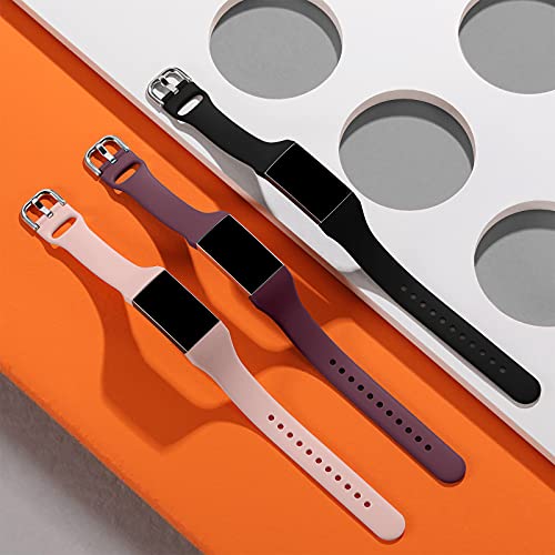 Image of GEAK 3Pack Compatible with Fitbit Charge 3 Bands /fitbit Charge 4 bands for Women, Slim Soft Silicon Replacement Wristband for Fitbit Charge 3 /Charge 3 SE /Charge 4 Bands Women Men,Small,Large