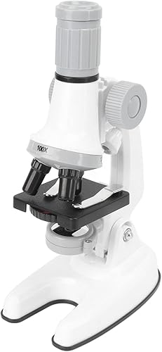 Microscopio de alta definición para niños Clear Imaging Dual Light Sources 3 Magnificación Kids Science Microscopio para experimentos (blanco)