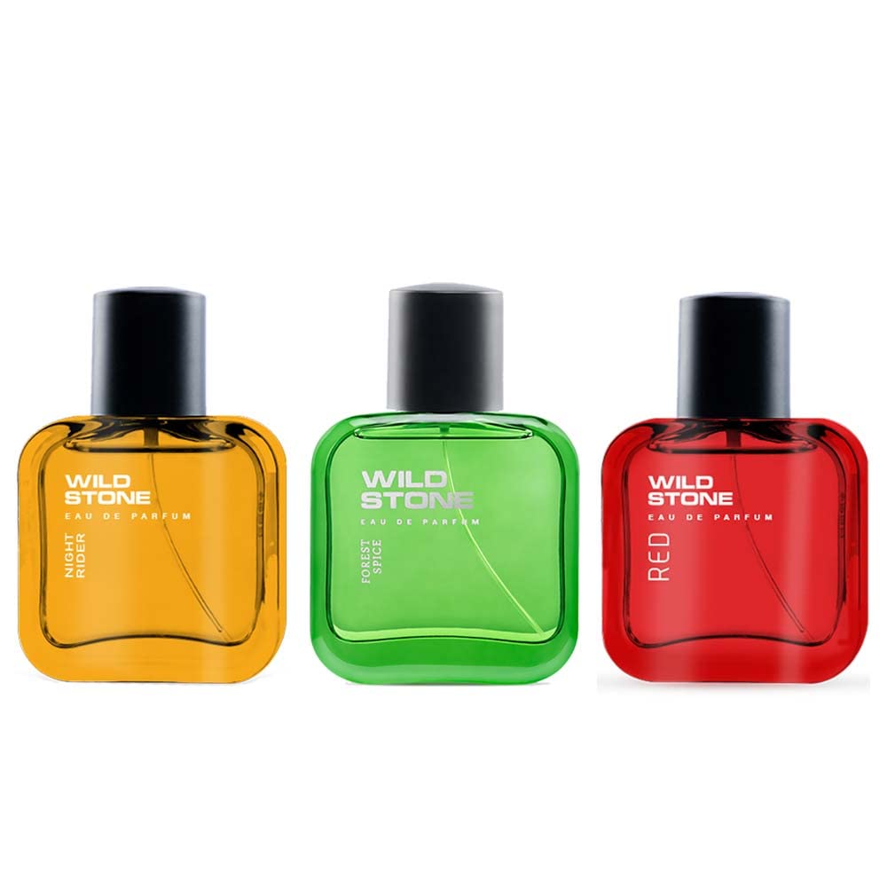 Wild Stone Night Rider, Red and Forest Spice Long Lasting Perfume for Men, Pack of 3 (30ml each)