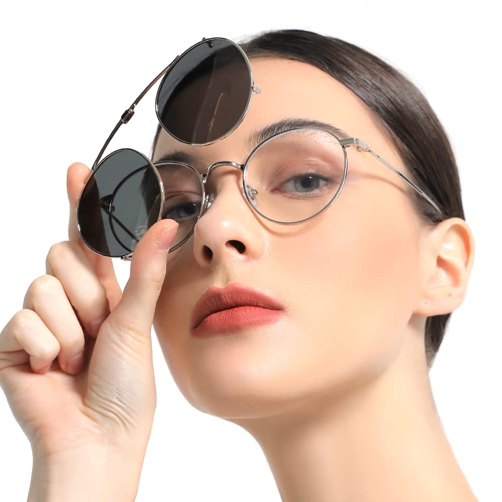 Flip-up Gläser mit polarisierten Sonnenbrillen Lens Clip auf Sonnenbrillen für Männer Frauen Grün Rosa Blau Multifunktionsrahmen