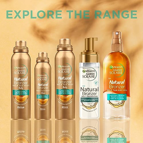 Garnier Ambre Solaire Natural Bronzer Self Tan Dry Oil 150ml,2-in-1 Oil Enriched With Coconut Oil,Nourishes Skin & Leaves A Luminous Fake Tan,Natural Streak-Free Result,Lasts Upto 1 week,Vegan Formula - Image 5