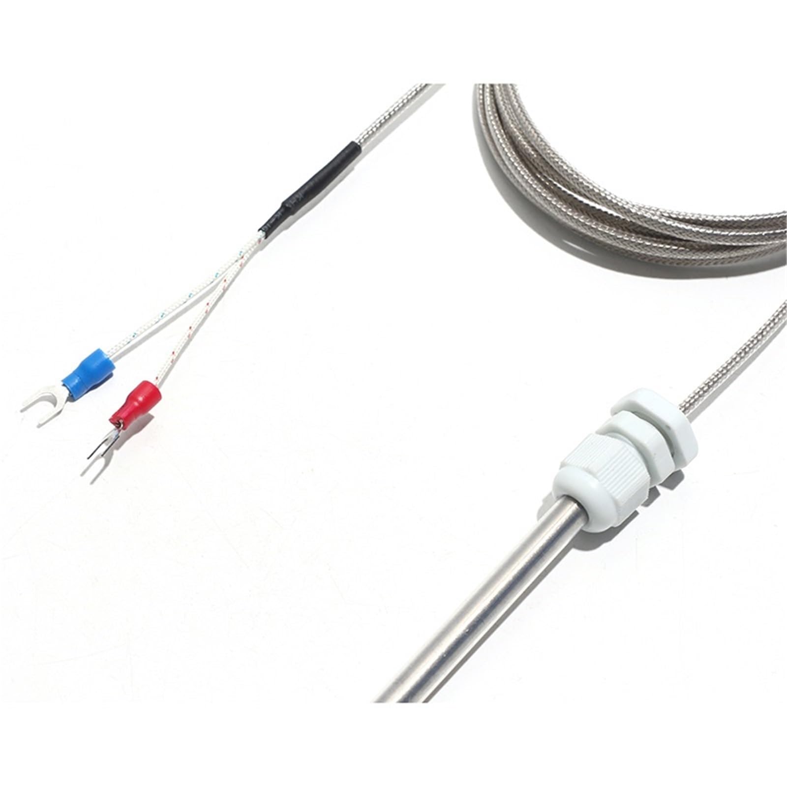 Termopar tipo PT100/K/E/CU50, a prueba de ácido, resistente al agua, Sensor de temperatura de resistencia térmica, ángulo recto 7 * 300 * 100/7 * 400(16,K)