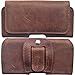 Produktbild ECHT LEDER Gürtel Tasche passend für Samsung Galaxy A52s A52 A51 A50 A41 A31 A30S M30S A20 A10 A10S A80 S10+ S20 FE | Seiten Quer Schutz Hülle Lederhülle Gürteltasche mit Clip und Schlaufe | 1A Braun