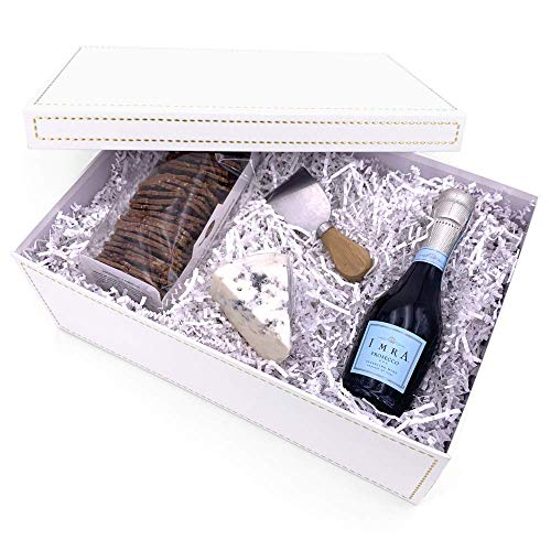 Oxfrd & Comma Luxury Gift Box, White With Gold Stitching, Large Rectangle #TOP2