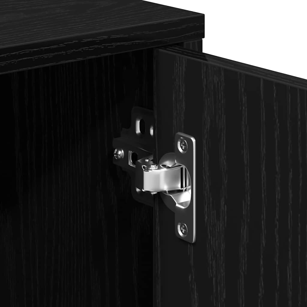 vidaXL Credenza Rovere Nero 60x31x70 cm in Legno Multistrato, credenza con Ante, Mobile da Soggiorno, portaoggetti, credenza da Cucina, credenza Alta