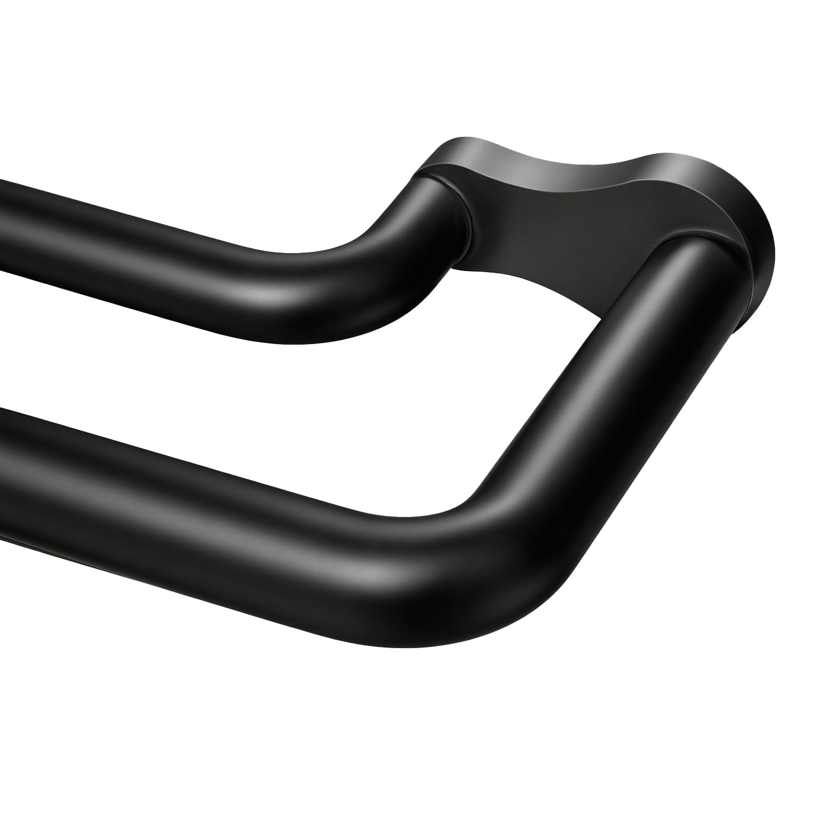 KAMANINA Double Curtain Rod 72 to 150 Inch, Black Wrap Around Drapery Rods