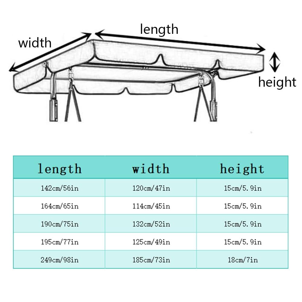 Toldo Balancin Jardin Exterior Techo De Repuesto Para Columpio De Jardín De 3 Plazas Toldo Funda Universal Cubierta Superior Para Columpio De Patio Hamaca(Beige,164x114cm/65x45in)