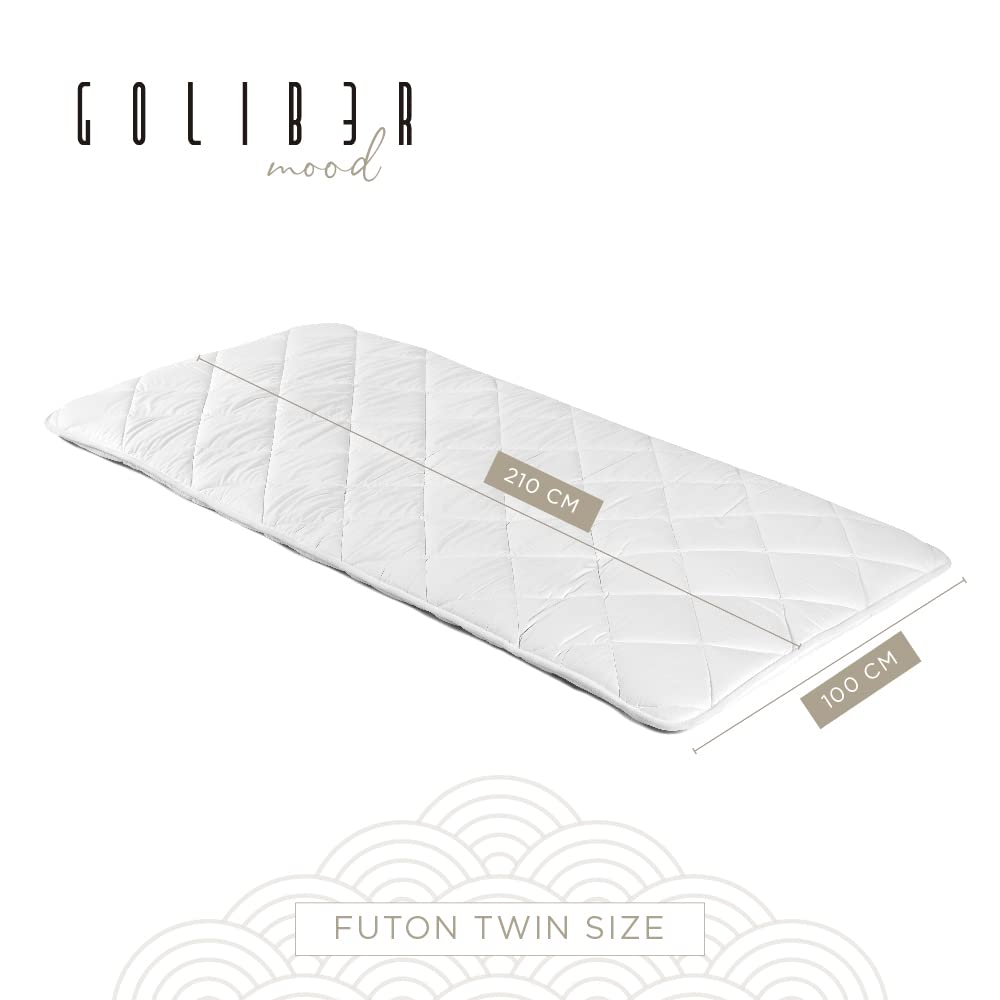 Tradizionale Futon Giapponese (Shikibuton Futon Pieghevole) - Cappotto 100% Cotone - Motivo a Rombi di Alta Qualità (Twin 100 x 210 cm)