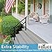 Wrought Iron Handrails for Outdoor Steps - Exterior Hand Rails for Concrete Steps Outside Metal Stair Railing Porch 4 Step