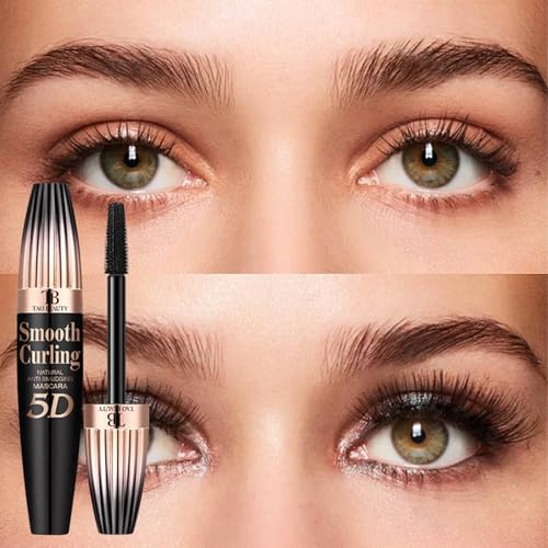 Image of 5D Fiber Mascara for Lengthening & Volumizing, Waterproof Smudge-Proof Mascara Buildable for Dramatic False Lash Effect, Clump-Free & Flake-Free