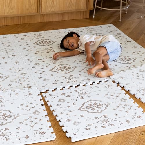 Baby Play Mat 6x8ft Vintage Coffee EVA Foam Tiles Lillefolk