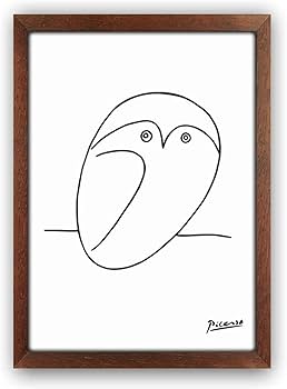 Amazon.co.jp: ピカソ ふくろうの絵 A4サイズ フレーム付き アート