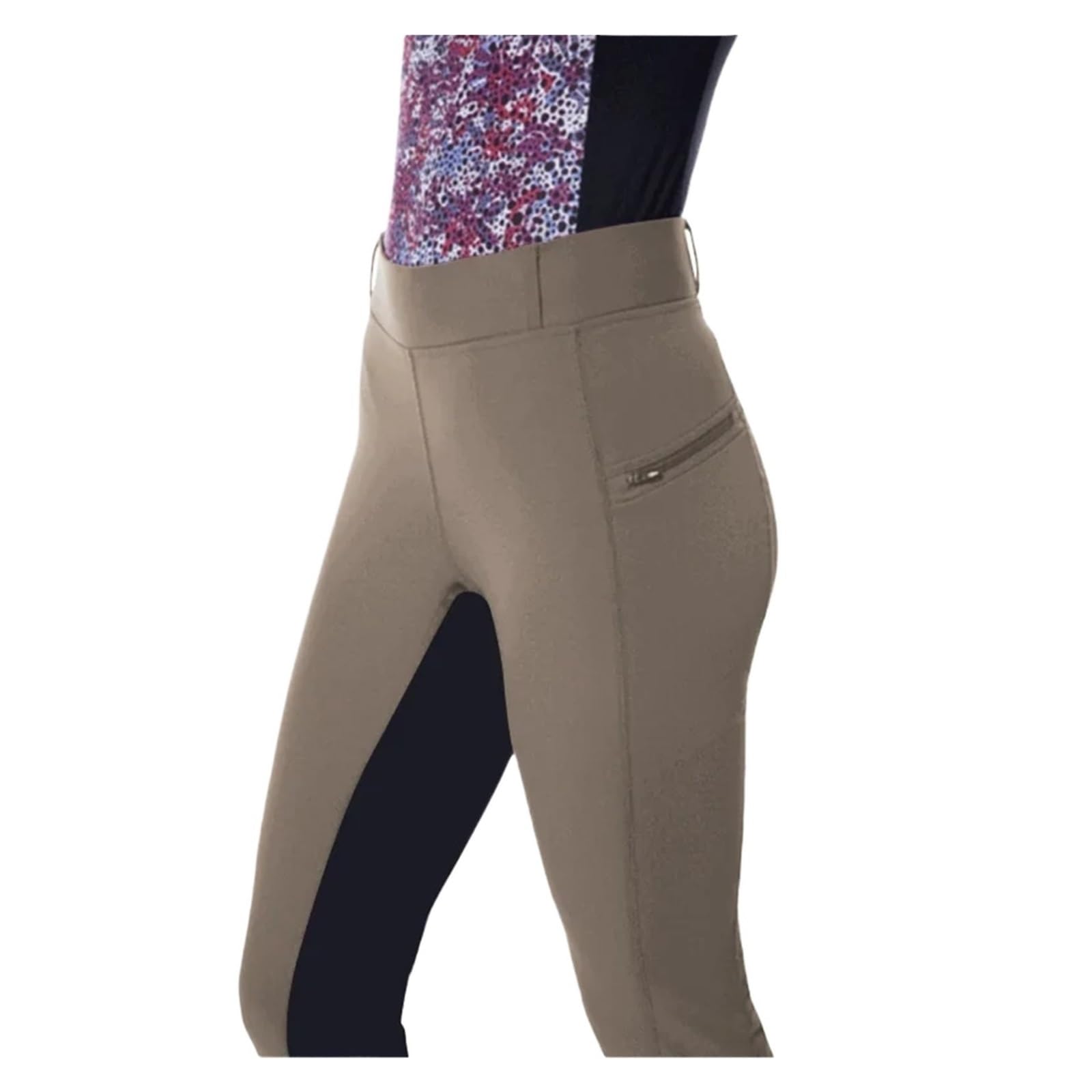 Pantalones De Equitación Leggings elásticos for Mujer, Leggings Casuales con Cremallera, Pantalones ecuestres for Montar a Caballo Mallas De Equitación