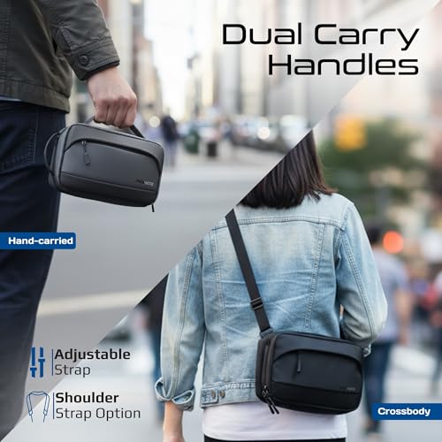 بروميت شنطة تقنية متعددة الجيوب من اوربان باتش-برو مع قفل بيومتري ببصمة الاصبع، سعة 2.1 لتر، نايلون مقاوم للتمزق مقاوم للماء، سحاب واي كيه كيه، فتحة بطاقة جلدية، مقابض مزدوجة، شحن USB-C، وضع الاستعداد لمدة 3 اشهر