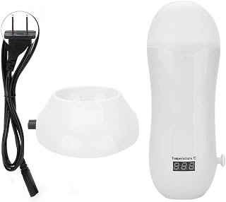 40w Temperature Adjustable Depilatory Wax Heater Portable Electric Hair Removal Machine Wax Depilatory Roller Warmer Heater Waxing Skin Hair Removal Machine White(US)