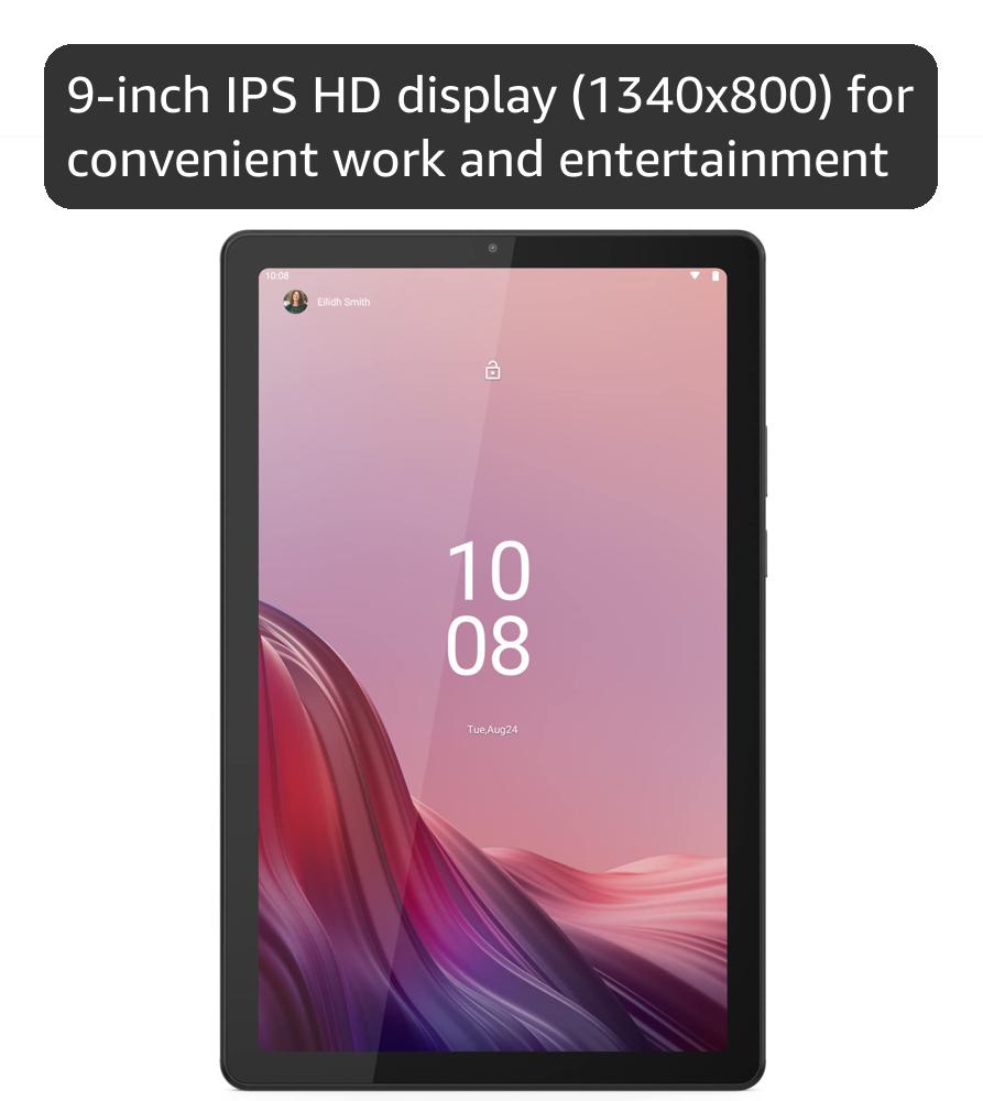 Lenovo Tab M9 Android tablet | 9-inch HD | 32GB | Clear Case + Film | WiFi | 3GB RAM | Arctic Grey | Designed for portable entertainment