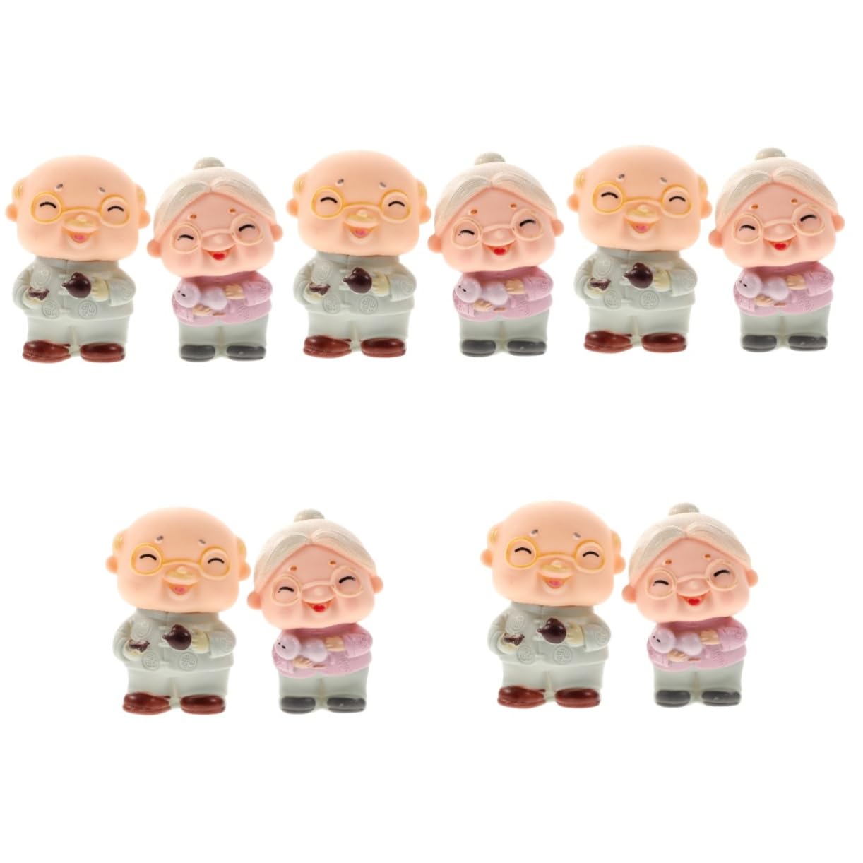 Ornement de figurines de couple de personnes âgées pour décor de gâteau