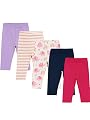 TuddyBuddy Baby Girl's Cotton Casual Pyjama Pants Combo (9 Months-12 Months, Pack of 5 Pyjamas - Girls - Printed Assorte