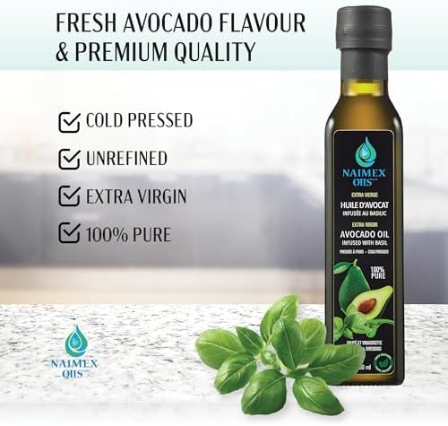 Naimex Oils- 100% Pure Avocado Oil, Extra Virgin, Cold pressed, 100% Natural, 250 ml (Basil Infused) - 3