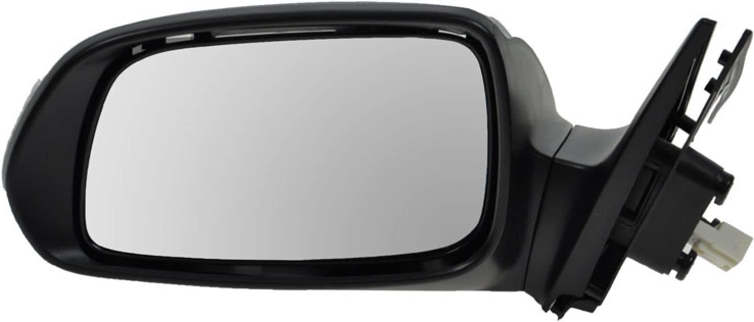 TRQ Driver Side Power Mirror Assembly — Smooth Black Paint-to-Match
