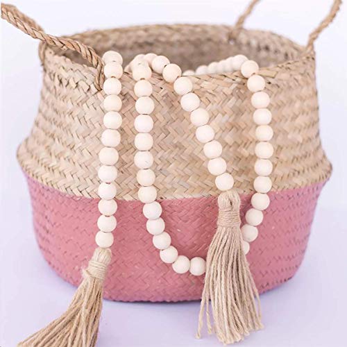 Losour Farmhouse Beads 58In Wood Bead Garland With Tassels Rustic Country Decor Prayer Boho Beads Big Wall Hanging Decor… #TOP3