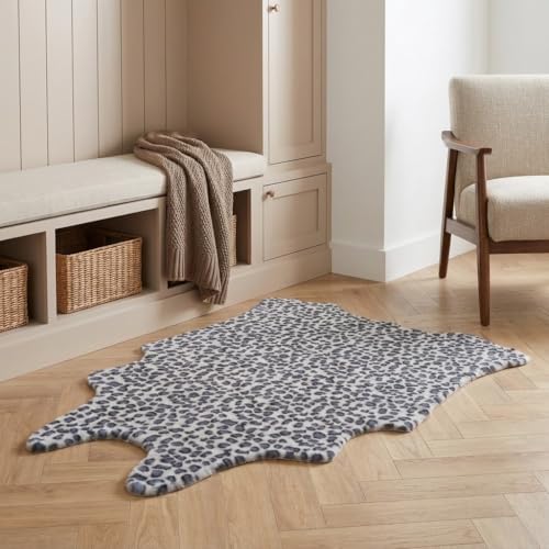 Leopard Print Rug, Faux Fur Area Rug for Bedroom, Soft