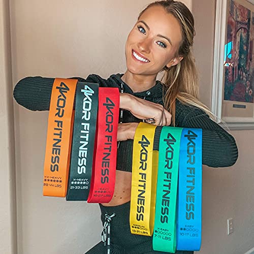 Image of 4KOR Fitness Resistance Loop Band Set, Perfect for Crossfit, Yoga, Physical Therapy, and Booty Building