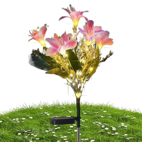 Flores solares impermeables al aire libre decorativas de 7 leds con estaca