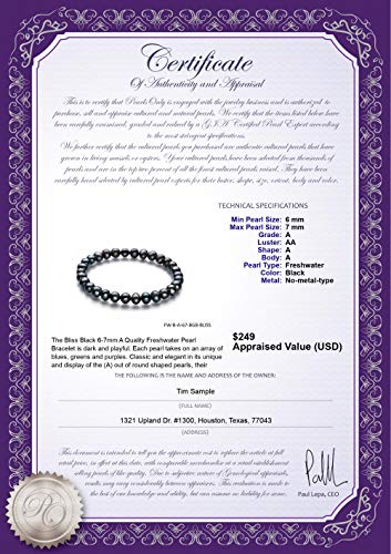Bliss Black 6-7mm A Quality Freshwater Cultured Pearl Bracelet for Women3
