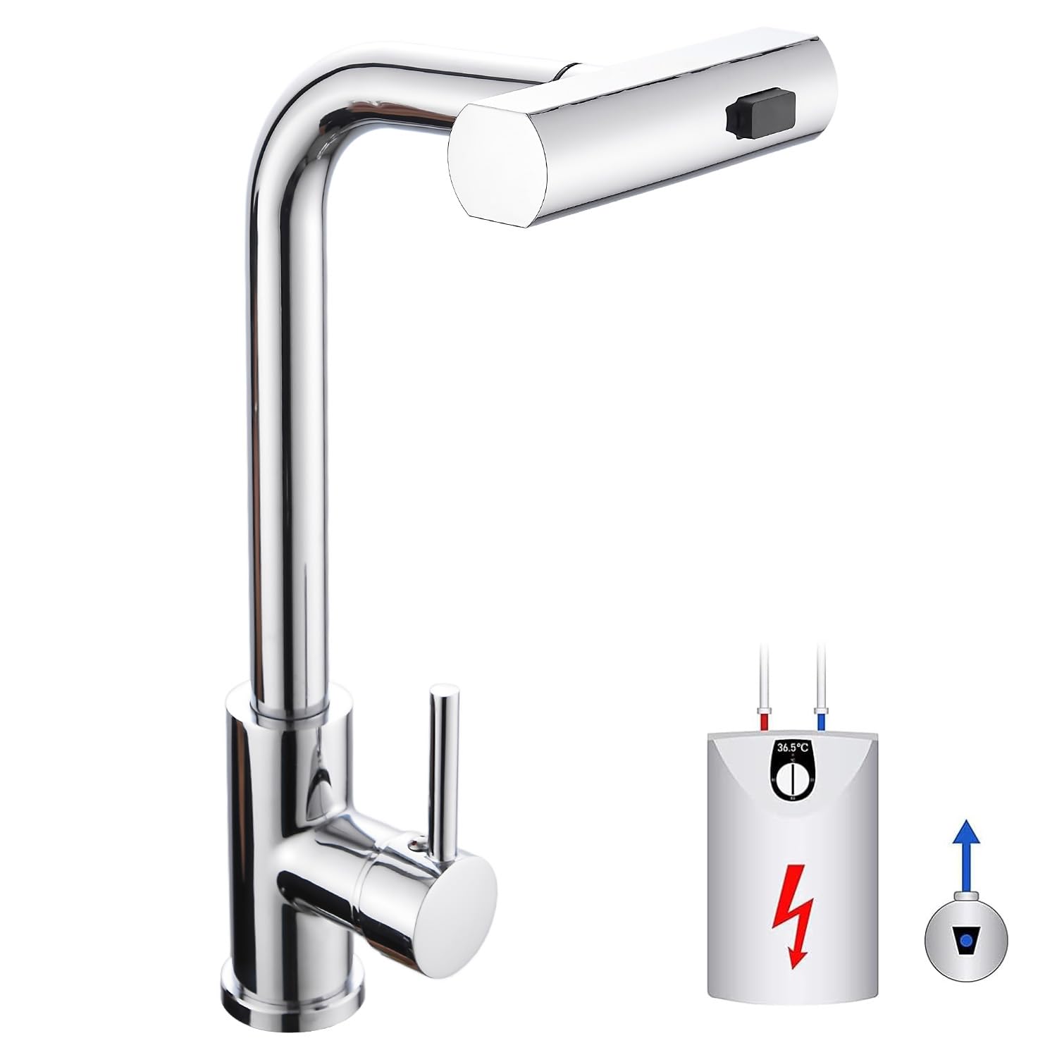 Robinet de cuisine basse pression extensible pour chaudière sous évier sans fuite