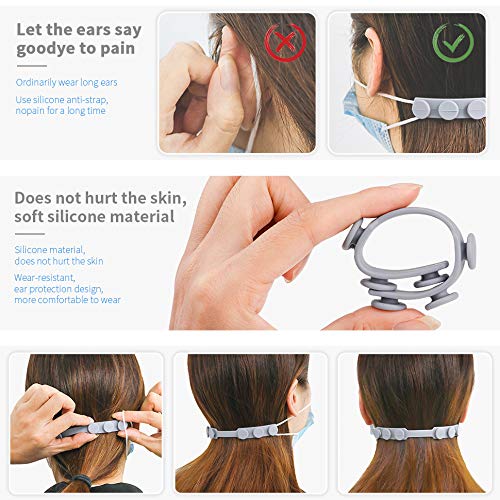Strap Extenders for Face Masks,Soft Adjustable Anti-Slip Ear Protector-4pcs (4pcs-4colors-2)