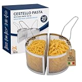 Akitaink Cestello Divisore Cuoci Pasta in Acciaio Inox, Set 2 Cestelli con Manico a Molla ...