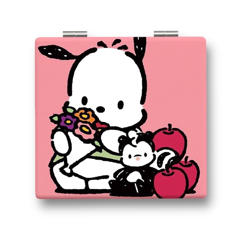 KOZUKI Espejo compacto para maquillaje cuadrado rosa miniatura 6