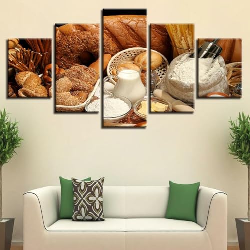 Deco murale salon 5 parties pour habiller un grand mur vide