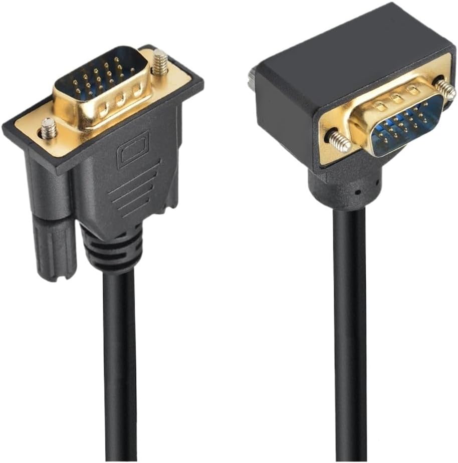 90 Degree Angled VGA 3+6 Cable RGB HD 15Pin Male to Male Female Extension Cable for PC TV Computer Monitor Projector 50cm1.5m 300CM(300CM,VGA M-M Down)