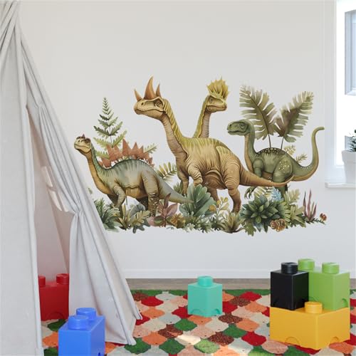 Vinilos decorativos de dinosaurios en acuarela 2 paneles miniatura 4