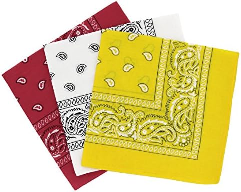 Laciteinterdite Set of 3 Paisley Bandanas for Men and Women, 57 x 57 cm One Size Pink
