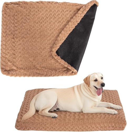 Image of Faux Fur Dog Bed Covers - Ultra Soft Rose Velvet, Removable & Washable, Cozy & Durable,Large Pet Bed Cover Only (No Filling) - Gray, (Rose Velvet Brown, 44 inch L x 32 inch W x 4.5 inch Th)