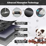 Caiyloxn Napfunterlage Hund 60 X 40 cm Haustierfuttermatte für Hunde und Katze Große Futtermatte Hundenapf Unterlage rutschfeste wasserdichte Futternapf Unterlage für Haustiere(Grau)