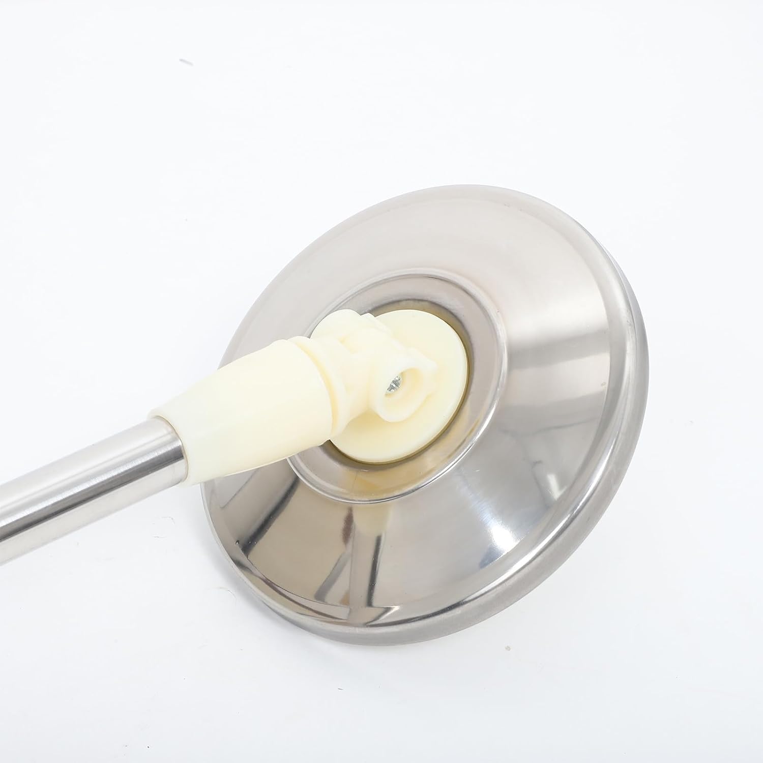 Rotating Mop Stick Replacement Stainless Steel Extendable Handle with Reinforced Plastic Disc Khaki for Floor Cleaning Commercial and Office Use