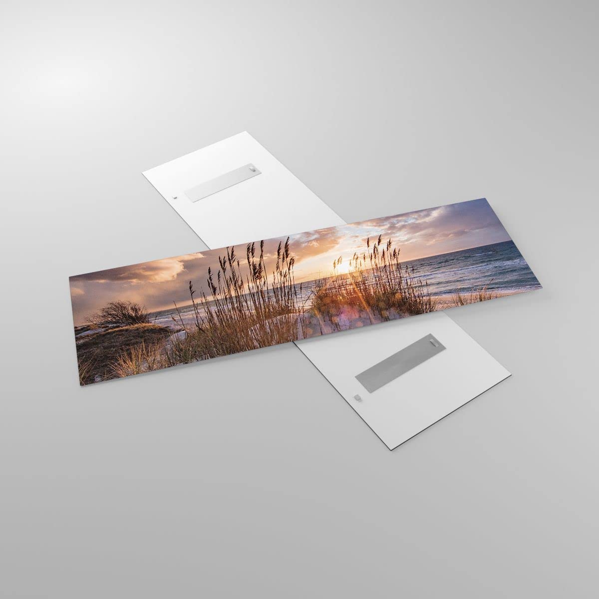 Panorama Bilder auf Glas 160x50cm Glasbild Westen auf der Strand Groß XXL Wanddeko Bild im Glas Schlafzimmer Küche Wandbilder Dekoration Wohnzimmer Modern Wall Decor Wand Kunstdruck Art GAB160x50-4710