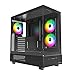 MONTECH XR-B, ATX Mid-Tower PC Gaming Case, 3x120mm ARGB PWM Fans Pre-Installed, Full-View Dual Tempered Glass Panel, Wood-Grain Design I/O Interface, 4090 GPUs, 360mm Radiator Support, Black